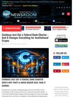 
Coinbase Just Got a Federal Bank Charter - And It Changes Everything for Institutional Crypto | Cryptocurrency News Live | Breaking Crypto News - Realtime Prices, Analysis, Predictions...
