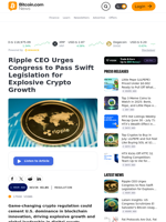 Ripple CEO Urges Congress to Pass Swift Legislation for Explosive Crypto Growth – Regulation Bitcoin News