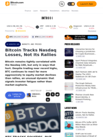 Bitcoin Tracks Nasdaq Losses, Not Its Rallies – Markets and Prices Bitcoin News