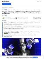 Crypto Leaders are Still Donating to Trump’s MAGA Committee