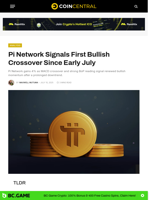 Pi Network Signals First Bullish Crossover Since Early July - CoinCentral