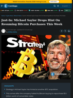 Michael Saylor Drops Hint On Resuming Bitcoin Buy This Week