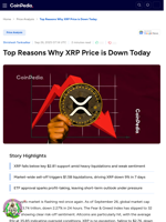 Top Reasons Why XRP Price is Down Today