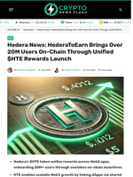 HederaToEarn Brings Over 20M Users On-Chain Through Unified $HTE Rewards Launch