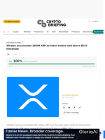 Whales accumulate 360M XRP as token trades well above $0.9 threshold