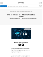 FTX to Release $1.6 Billion to Creditors Today