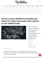 iPronics raises $125M from Nvidia and others for chips that rewire data centers in sub-milliseconds