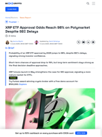 XRP ETF Approval in 2025? Polymarket Odds Hit 98%