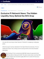 Exclusive Pi Network News: The Hidden Liquidity Story Behind the 94% Drop