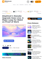Alephium’s Danube Upgrade Goes Live: A Major Leap for Web3 on Proof of Work – Press release Bitcoin News