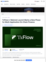 TxFlow L1 Mainnet Launch: One Chain. 250K TPS