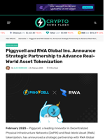 Piggycell and RWA Global Inc. Announce Strategic Partnership to Advance Real-World Asset Tokenization - Crypto News Flash