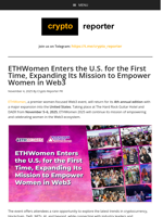 ETHWomen Enters the U.S. for the First Time, Expanding Its Mission to Empower Women in Web3
