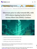 Ethereum price to rally towards $5K, with ETH tokens ripping hardest before money filters into DOGE, Cardano - CoinJournal