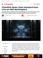 Chainlink News: Data Standard Goes Live on AWS Marketplace