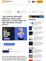 Top Online MotoGP Betting Sites with Bitcoin in 2025 [Bet on the German Grand Prix!] – Bitcoin News