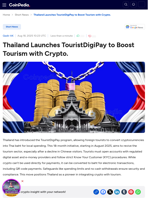 Thailand Launches TouristDigiPay to Boost Tourism with Crypto.