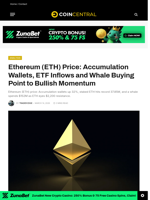 Ethereum (ETH) Price: Accumulation Wallets, ETF Inflows and
Whale Buying Point to Bullish Momentum