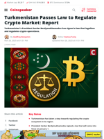 Turkmenistan Passes Law to Regulate Crypto Market: Report - Coinspeaker