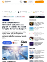 India Dominates Onchain Volumes as Japan Records Fastest Crypto Growth: Report – Featured Bitcoin News