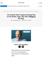 Jim Cramer Fears Crypto Growing Grip on US Stocks, Says “the Tail is Wagging the Dog” 