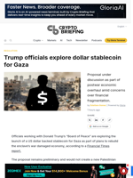 Trump officials explore dollar stablecoin for Gaza