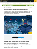 Centralized AI threatens a democratic digital future