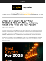 Top 6 best cryptos to buy now in 2025: From Unstaked to Arbitrum