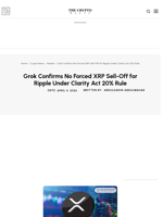 Grok Confirms No Forced XRP Sell-Off for Ripple Under Clarity Act 20% Rule