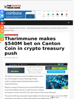 Tharimmune makes $540M bet on Canton Coin in crypto treasury push - The Crypto News Wire