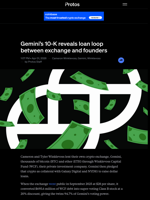 Gemini’s 10-K reveals loan loop between exchange and founders