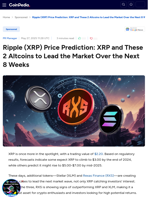 Ripple (XRP) Price Prediction: XRP and These 2 Altcoins to Lead the Market Over the Next 8 Weeks