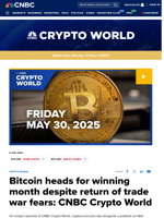 Bitcoin heads for winning month despite return of trade war fears: CNBC Crypto World