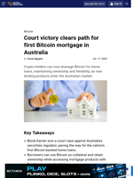 Court victory clears path for first Bitcoin mortgage in Australia