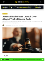 Athena Bitcoin Faces Lawsuit Over Alleged Theft of Source Code - CoinCentral