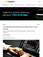 Bitcoin news today: Over $9 billion flees BTC and ETH ETFs in four months