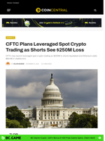 CFTC Plans Leveraged Crypto Trading as Shorts See $250M Loss