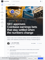 SEC approves Coinbase earnings bets with final settled payouts