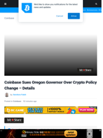 Coinbase Sues Oregon Governor Over Crypto Policy Change - Details