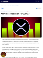 XRP Price Prediction For July 27