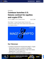 Coinbase launches U.S. futures contract for equities and crypto ETFs