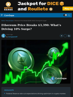Ethereum Price Breaks $3,390: What’s Driving 10% Surge?