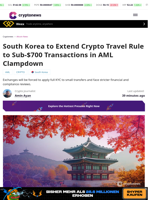 South Korea to Extend Crypto Travel Rule to Sub-$700 Transactions in AML Clampdown