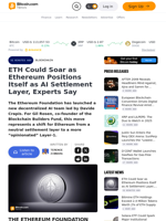ETH Could Soar as Ethereum Positions Itself as AI Settlement Layer, Experts Say – Blockchain Bitcoin News