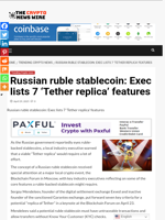 Russian ruble stablecoin: Exec lists 7 ‘Tether replica’ features - The Crypto News Wire