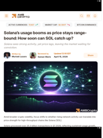 Solana's usage booms as price stays range-bound: How soon can SOL catch up? - AMBCrypto