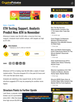 ETH Testing Support, Analysts Predict New ATH in November