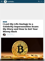 I Lost My Life Savings to a Celebrity Impersonation Scam: My Story and How to Get Your Money Back - TechBullion