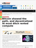Bitcoin showed the path, and decentralized AI must ditch rented compute - The Crypto News Wire