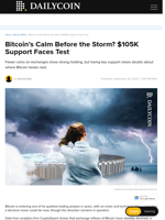 Bitcoin’s Calm Before the Storm? $105K Support Faces Test - DailyCoin